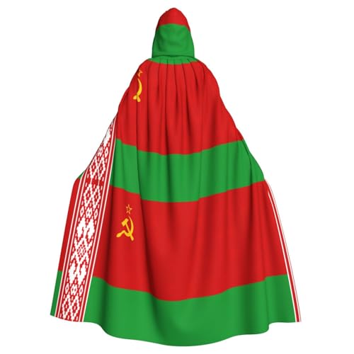 YaWea Unisex Kapuzenumhang mit der Flagge von Belarus, leichter Zauberer-Umhang, für Halloween, Cosplay-Kostüme von YaWea