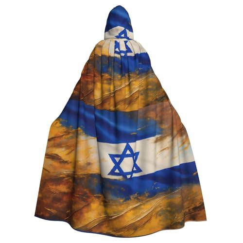 YaWea Unisex-Kapuzenumhang mit israelischer Flagge, leichter Zauberer-Umhang, für Halloween, Cosplay-Kostüme von YaWea