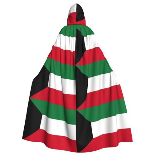 YaWea Unisex Kapuzenumhang mit kuwaitischer Flagge, leichter Zauberer-Umhang, für Halloween, Cosplay-Kostüme von YaWea