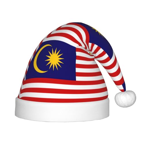 YaWea Weihnachtsmütze mit Malaysia-Flagge, Weihnachtsmannmütze, Weihnachtsmütze für Weihnachtsdekoration von YaWea