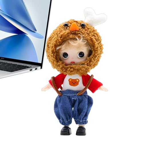 Yabauuop Anime-Puppen für Mädchen, Puppe mit Kugelgelenk,Fried Chicken Kopfbedeckung Spielzeug mit Kleidung Outfit | 3D-Augen Anime-Figuren Sammlerstücke für Kinder, Weihnachten, Halloween von Yabauuop