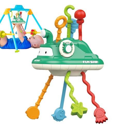 Yabauuop Zugschnur-Spielzeug, Baby-Ziehspielzeug - Mehrzweck-Babys, sensorisches Spielzeug, Zugschnur-Beißspielzeug - Kreatives Kinderbett-Kinderwagen-Spielzeug, Baby-Autositz-Spielzeug für Zuhause, von Yabauuop