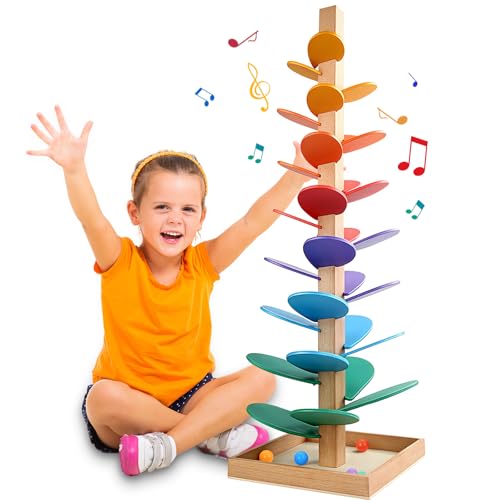 Hölzerner Musikbaum, Holz-Kugelbahn Klangbaum, Regenbogen Kugelturm, Kreatives Ball Marmor Ball Run Bahnspiel, Lernspielzeug für Kinder Hölzerner Musikbaum, Holz-Kugelbahn Klangbaum, Regenbogen Kugelturm, Kreatives Ball Marmor Ball Run Bahnspiel, Lernspielzeug für Kinder von Yabound
