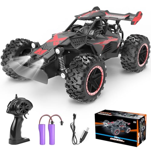 Yabtf Ferngesteuertes Auto, 2.4Ghz RC Auto, 1:18 20km/h RC Buggy, Offroad Spielzeugauto mit Licht, Wiederaufladbares 2WD RC Car für Kinder ab 6 Jahre von Yabtf