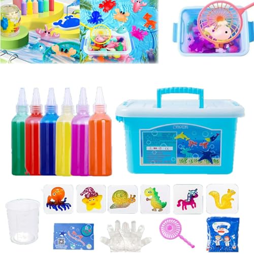 Yagerod Magisches Wasserquishy, ​​magisches Wasserelfen-Spielzeugset, magisches Wasserelfen-Wassertierperlenset, Feen-Wassergelset, DIY-Magisches Wassergelperlen-Sensorikspielzeug (100ml-6 Color) von Yagerod