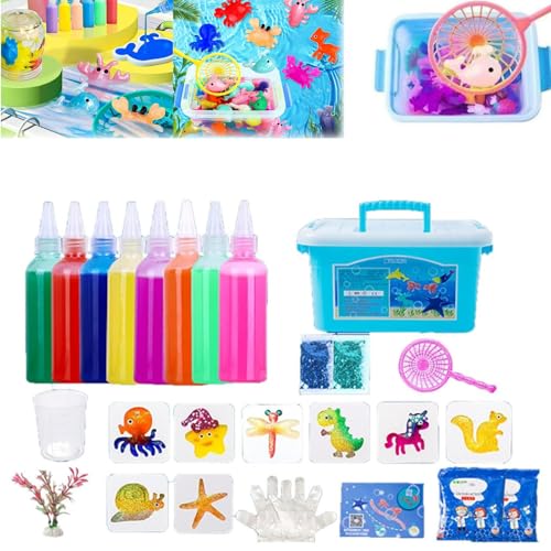 Yagerod Magisches Wasserquishy, ​​magisches Wasserelfen-Spielzeugset, magisches Wasserelfen-Wassertierperlenset, Feen-Wassergelset, DIY-Magisches Wassergelperlen-Sensorikspielzeug (60ml-8 Color) von Yagerod