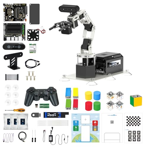 Yahboom DOFBOT PRO 6 Axis Robotic Arm, with Jetson Nano Controller, ROS Open Source, 3D Intelligent Gripping and Sorting, Movet Kinematics, Gesture Recognition Control (Standard with Nano SUB) von Yahboom