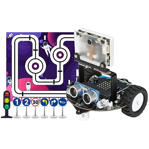 Yahboom Microbit Graphical Program Robot Makecode STEM Education AI Visual Recognition Robot Suitable for Teens and Electronic Competitions (Expansion Kit with V2) von Yahboom