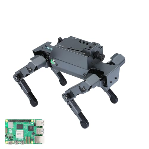 Yahboom Raspberry Pi 5 Vierbeiner-Roboterhund, 12 Freiheitsgrade, intelligente Programmierung, Roboterhund, KI-Sichterkennung, Folgen, Hindernisvermeidung, DOGZILLA-Elektronik-Kit ROS2(with Pi5-4GB) von Yahboom