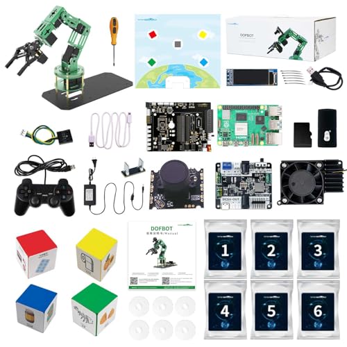 Yahboom Raspberry Pi5 4GB Robotic Robot Arm Kit AI Hand Building with Camera 6-DOF Programmable AI Electronic DIY Robot for Adults ROS Open Source (with Pi5-4GB) von Yahboom