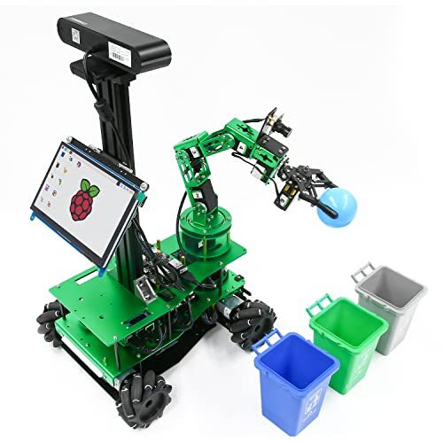 Yahboom Robot Python Programming ROS 6DOF Robotic Arm Aluminum Alloy Mecanum Wheel Chassis 3D Navigation Voice Interaction (Ver-pi X3 Plus with Pi 4B(4G)) von Yahboom