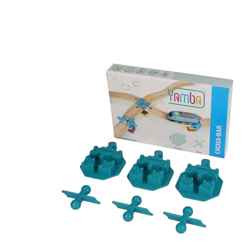 Yamba Adapter-Set - Adapter-Steine für Brio®-Schienen und Duplo®-Bausteine. Passt auf alle gängigen Holzeisenbahnen und Klemmbausteine. Swiss Made. (55082) von Yamba