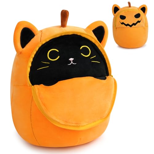 Yamepuia Halloween Kuscheltier - Katze Kuscheltier,20cm Kürbis Schwarze Katze Plüschtier,Niedliche Katzen Plüschtier Kürbis Kissen Spielzeug für Halloween Deko,Geschenk für Kinder Frauen & männer Yamepuia Halloween Kuscheltier - Katze Kuscheltier,20cm Kürbis Schwarze Katze Plüschtier,Niedliche Katzen Plüschtier Kürbis Kissen Spielzeug für Halloween Deko,Geschenk für Kinder Frauen & männer von Yamepuia
