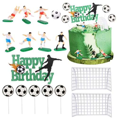 16 Stück Tortendeko Fussball, Tortenaufleger Fussball Deko Tortendeko Kinder Fußball Kuchendeko Cake Topper Geburtstag für Junge Geburtstag Party von Yamitora