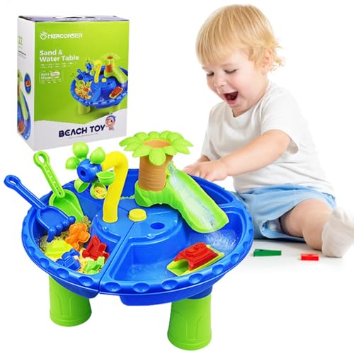 Yanayi Sensorische Tabelle - Lustiger Wassertisch Für Kinder, Wasser- Und Sandtisch Kleinkind-Aktivitätstisch, 22 Sets Kinder Wassertisch Sandtisch Strandtisch Spielzeug Sandspiel Für Strände von Yanayi