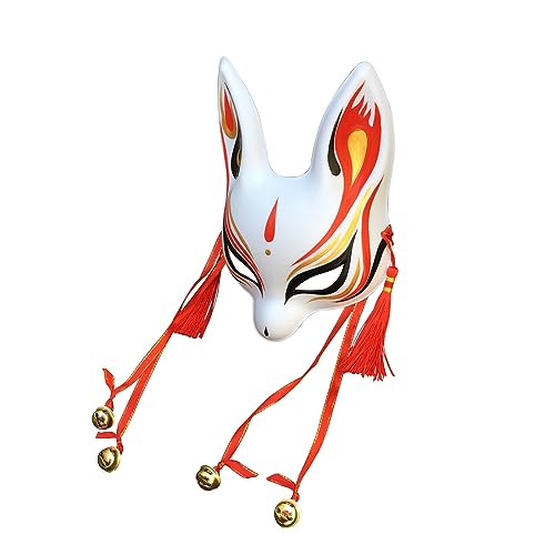 YangYong Little Bunny Kitsune Maske, traditionelles japanisches Cosplay Kaninchen Fuchs Kabuki Maske Kimono Kostüm Zubehör Raumdekor von YangYong