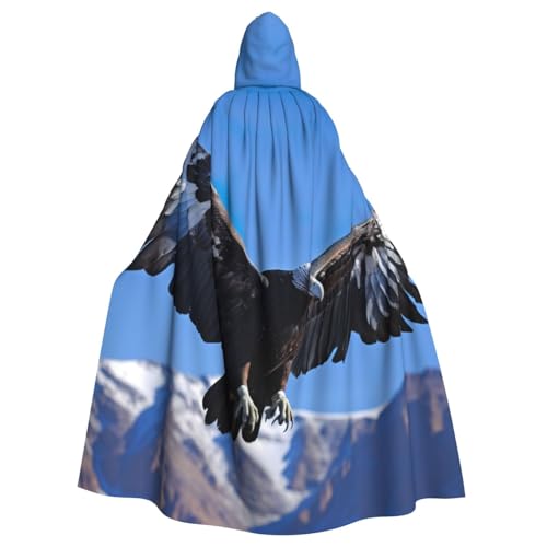 Yanglong Uni-Bademantel mit Weißkopfseeadler1-Druck, für Erwachsene, Kapuzenumhang für Halloween, Tod, Vampir, Cosplay-Kostüme von Yanglong