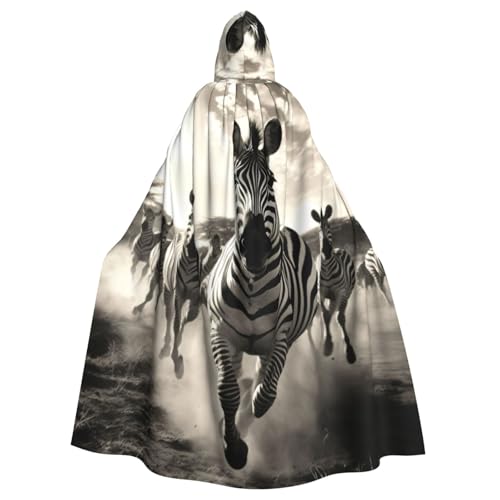 Yanglong Uni Bademantel mit Zebra2-Druck, für Erwachsene, Kapuzenumhang für Halloween, Tod, Vampir, Cosplay-Kostüme von Yanglong