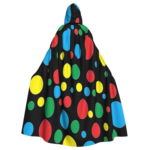 Yanglong Uni Twister Polka Dots Print Robe Capes Adult Hooded Cloak for Halloween Death Vampire Cosplay Costumes von Yanglong