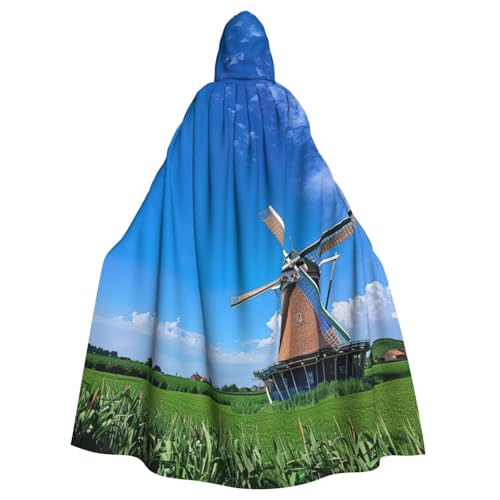 Yanglong Uni Windmühle, blauer Druck, Umhang mit Kapuze, für Halloween, Tod, Vampir, Cosplay-Kostüme von Yanglong