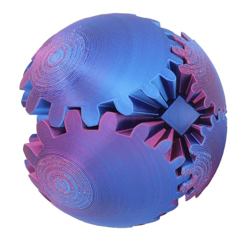 Gear Ball, 3D-Gedruckter Gear Ball Spin Ball Cube Fidget Toys, Gear Sphere, Gear Ball Fidget Toy, Stressball, GearSphere Schreibtischspielzeug, Gear Toy Zur Angstentspannung (Rot von Yanmis