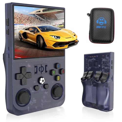 R36PRO Handheld-Spielekonsole, 3,5-Zoll-IPS-Bildschirm RK3326 1,5 GHz Handheld-Emulator, Dual-System-Retro-Konsole 4000 MAh Tragbare Taschenspielkonsole (64 GB, 18.000+ Spiele) von Yanmis