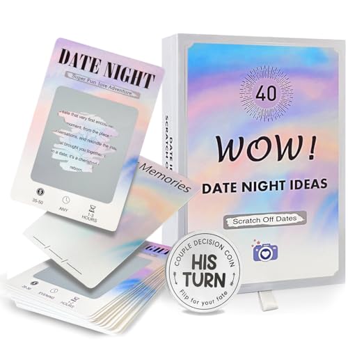 Yanmucy 40 Date Night Rubbelkarten Einzigartige Date Nacht Ideen Spaß Paare Spiele für Romantische Brautpaare Abenteuer Herausforderung Buch für Paare Geschenke Ihn und Sie von Yanmucy