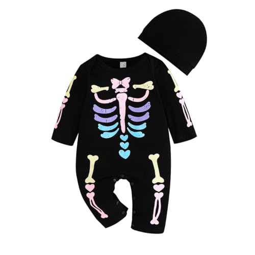 Yanmucy Baby Halloween Kostüm Leuchtendes Baby Jungen Mädchen Strampler mit Hut Neugeborenes Kleinkind OverallBaby Halloween Kostüm (Stil-1, 0-3M) von Yanmucy