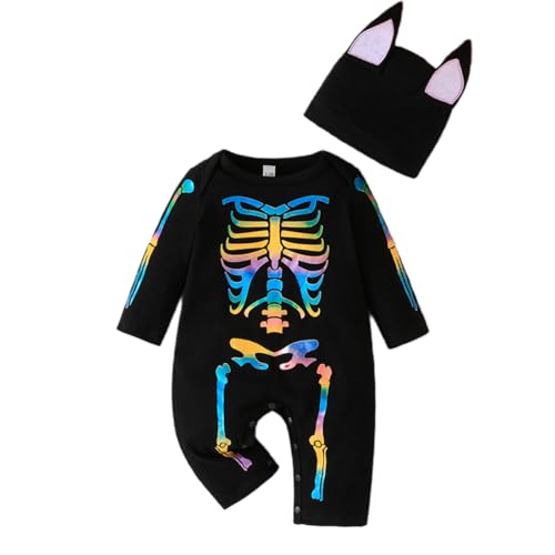 Yanmucy Baby Halloween Kostüm Leuchtendes Baby Jungen Mädchen Strampler mit Hut Neugeborenes Kleinkind OverallBaby Halloween Kostüm (Stil-2, 9-12M) von Yanmucy