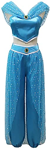 Yanny Erwachsene Arabische Prinz Prinzessin Cosplay Frauen Aladdin Jasmine Kostüm Männer Straße Ratte Outfits Märchen Halloween Anzüge (L, Stil 1) von Yanny