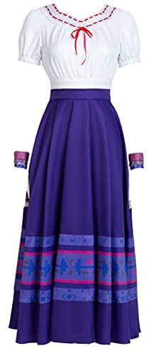 Yanny Erwachsene Isabella Kostüm Damen Luisa Dolores Madrigal Dress Outfits Prinzessin Kleider Anzug Halloween Cosplay Suit (M, Luisa) von Yanny