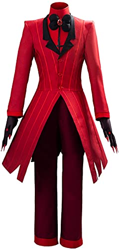 Yanny Hazbin Hotel Alastor Cosplay Kostüm Engel Staub Helluva Boss Blitzo Jacke Outfits Set Halloween Kleid Uniform (L, Alastor(Herren)) von Yanny