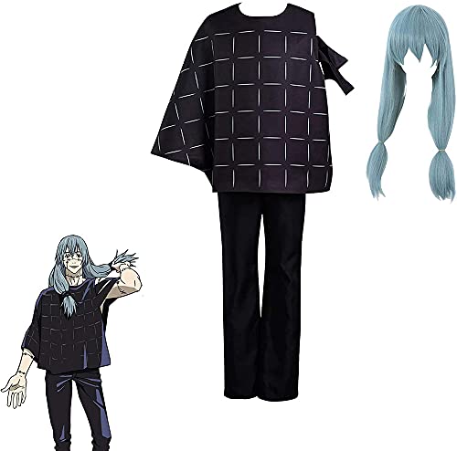 Yanny Jujutsu Kaisen Mahito Cosplay Kostüm Unisex Anime Cosplay Kleid Uniform Outfit für Halloween Karneval Party (3XL, Suit+Wig) von Yanny