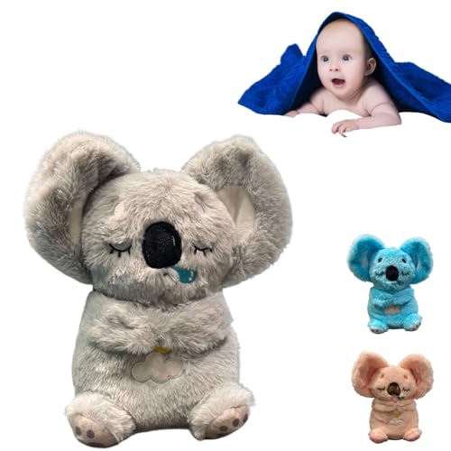 Atmender Otter als Einschlafhilfe, schlafender Otter aus Plüsch mit Atmung, atmender Koala, beruhigender Otter for Einschlafen for Babys, Koala mit beweglichen Ohren, beruhigende Musik gegen Angst, fü von Yao Guang