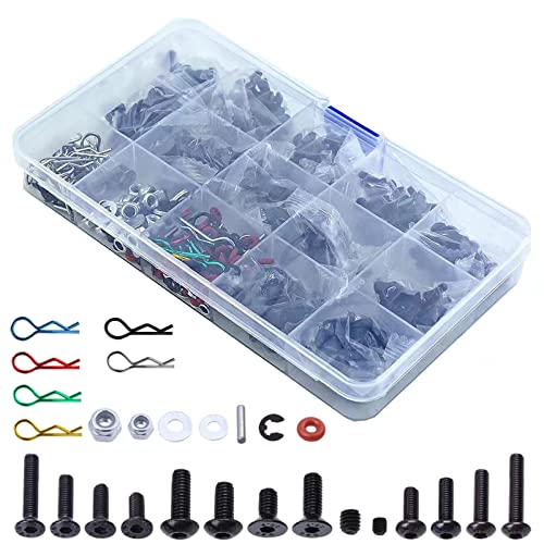 500PCS RC Schrauben Kit Reparaturwerkzeug mit magnetischer Schraubenablage Hardware Befestigungssatz für Traxxas Tamiya Axial Redcat HPI SCX10 Losi 1/8 1/10 RC Cars Crawler Teile von Yaohappy