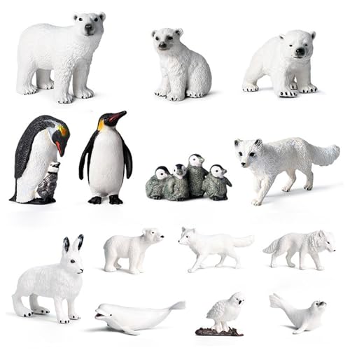 14pcs Meerestiere und arktische Tiere Figuren, realistische Tierfiguren umfassen Beluga -Wal, Siegel und mehr pädagogische Lernspielzeuggeburtstag Geschenktiere Spielzeug für Kindertierfiguren von Yaoliucp