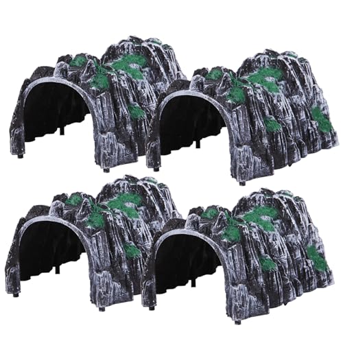 4PCS Railway Mountain Tunnel, 7 realistische Modell Zuglandschaft Tunnel, Simulation Railway Cave Car Tunnel, Plastik -Rockery Tunnel Track Accessoires Spielzeug für Kinder im Alter von 3 Jahren und von Yaoliucp