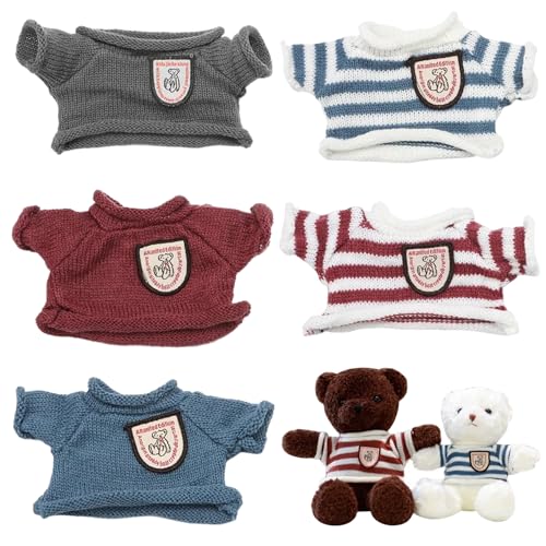 5pcs Teddybär Kleidung, Bärenpullover Teddybär Kleidung für 6-8 Zoll Plüschbären, niedliche gefüllte Tierkleidung für DIY-Dressingbärenspielzeug, Teddybärenkleidung von Yaoliucp