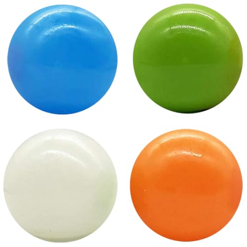 Yaoliucp Decke klebrige Kugeln 4,5 cm leuchtende leuchtende Tress Reliefkugeln Kinder Spielzeug 4pcs, klebrige Wandball von Yaoliucp