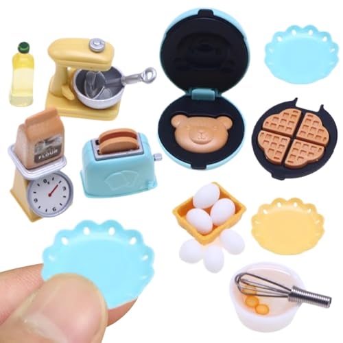 Dollhouse Kitchen Set, 10pcs/Set Plastic Dollhouse Kitchen -Accessoires enthalten Waffelhersteller, Toaster, Maßstab, Mixer, 1 12 Skala Dollhouse Möbel für Doll House Decor Kindergeschenke (Stil 1) von Yaoliucp