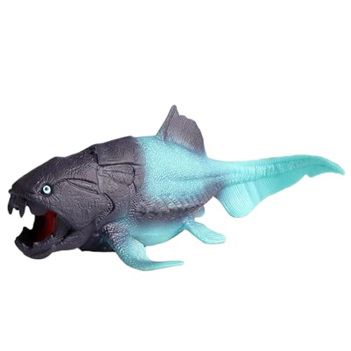 Flexible Gummi -Dunkleosteus -Tierfigur, realistisches Aktionsmodell für Stressabbau und Bildungszwecke, ideal für Wissenschaftsprojekte Lernen Spielzeuggeburtstag Geschenke und Kinderkuchen -Topper von Yaoliucp