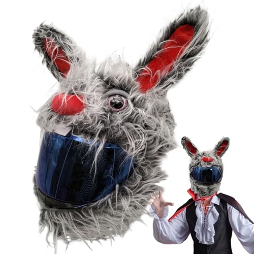 Motorradhelmabdeckungen, Halloween Rabbit Plüschhelm -Helm -Deckel Motorrad mit langen Ohren, dekorative lustige niedliche Cartoon ohne Blockierungshelm für Fahrten, nur Deckung, Motorradhelme von Yaoliucp