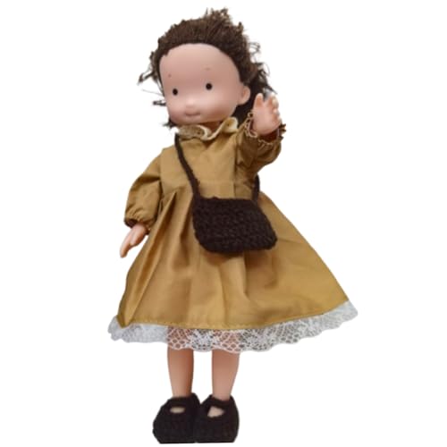 Weiche Babypuppe mit Kleidung | Stoffpuppe, 2,4 x 4,7 x 9,5 Ragdoll mit Tasche, Rock, Schuhen und mehr Dekoration, niedliche gefüllte Babypuppenspielzeug für Babys und Kleinkinder ideale Weihnachtsge von Yaoliucp