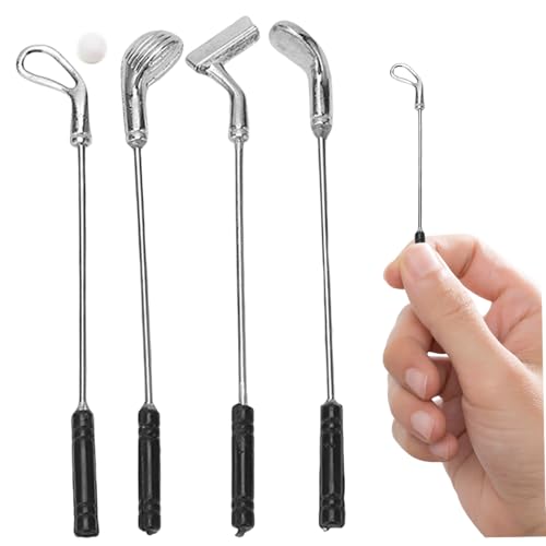 Yaoliucp 4PCS Miniature Dollhouse Golf Club Bälle mit 1 Golfball 4 Style Realistic Mini Golf Club 2,4 -Zoll von Yaoliucp