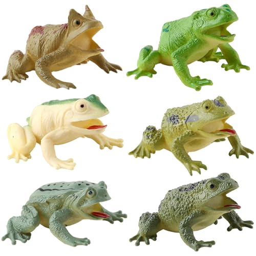 Yaoliucp 6pcs Froschspielzeug, realistische Froschfiguren Kleiner farbenfroh von Yaoliucp