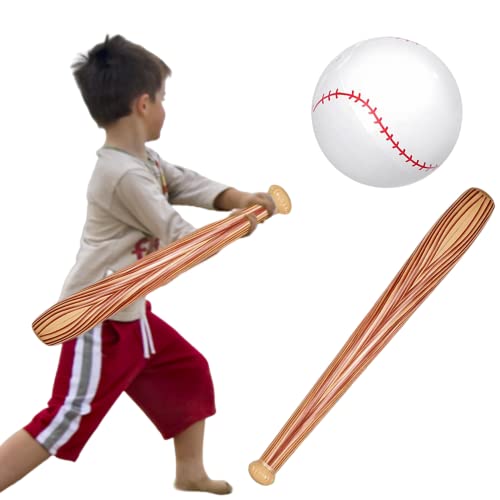 Yaoliucp Baseball Beach Ball Blasbarer Baseball -Fledermaus Ball Set Pool Float für Pool Beach Fun Sports Game 3PCs, Baseballparty -Gefälligkeiten von Yaoliucp