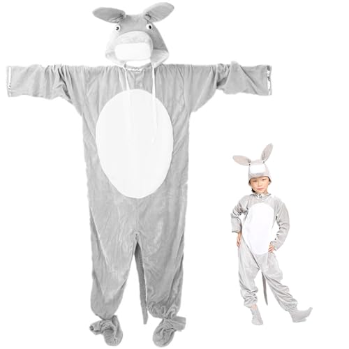 Yaoliucp Eselkostüm, Cartoon-Kapuze-Eselkostüm Kinder, hautfreundliche atmungsaktive Cosplay-Kostüme für Partys mit Tiermotiven und Rollenspiele Eselkostüm Kinder von Yaoliucp