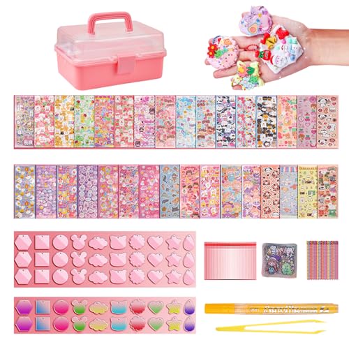 Yaoliucp GOO Kartenaufkleber Set 247 PCs DIY 3D Malerei Aufkleber Schlüsselketten -Sammelalbumkit mit Aufbewahrungsbox -Aufkleber Kunst und Handwerksgeschenk für Kinder, Stitch Diamond Art von Yaoliucp