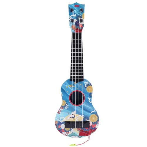 Yaoliucp Kinder Ukulele chinesischer Stil 17inch 4-saitige Kinder Ukelele für anfänger einstellbare ergonomische frühe pädagogische Kinder Musikspielzeug, Kranmuster, Mini-Gitarre von Yaoliucp