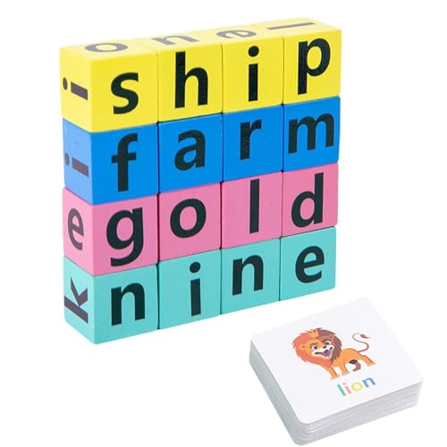 Yaoliucp Kreuzworträtsel Spaß Spaß Holz Rechtschreibwörter passen Buchstaben Rätsel Spiele Spielzeug Alphabet Flash -Karten Spielzeug Bildungsspielzeug für Kinder, Spiele für 3 -Jährige von Yaoliucp